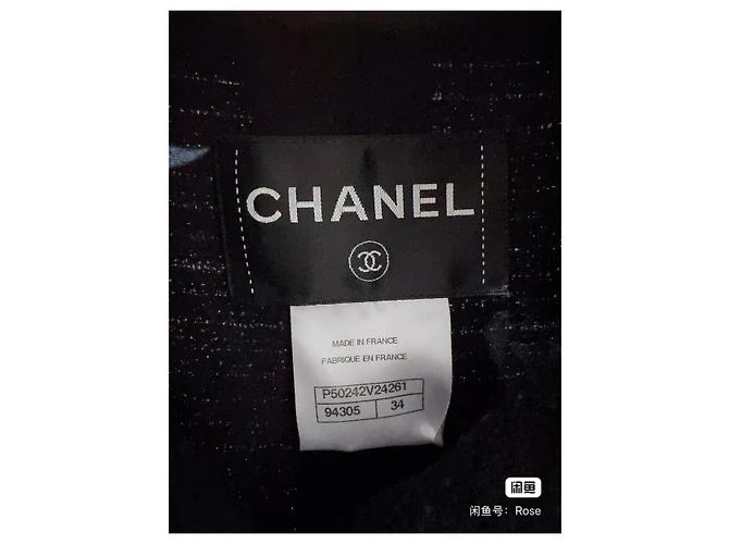 Chanel Mantel Schwarz aus Wolle Mehrfarben - Ansicht 4