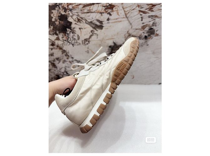 Baskets Miu Miu en cuir blanc Multicolore - vue 5
