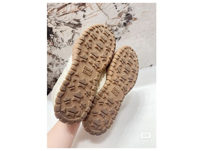 Baskets Miu Miu en cuir blanc Multicolore - vue 6