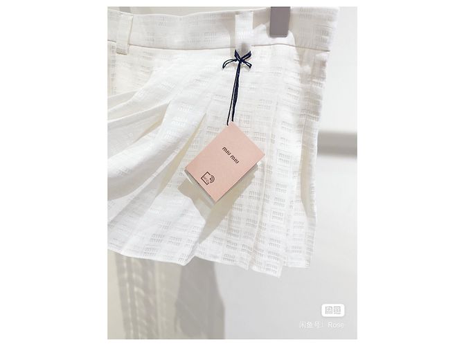 Miu Miu Rock aus Wolle mit Logo Jacquard Weiß Mehrfarben - Ansicht 3