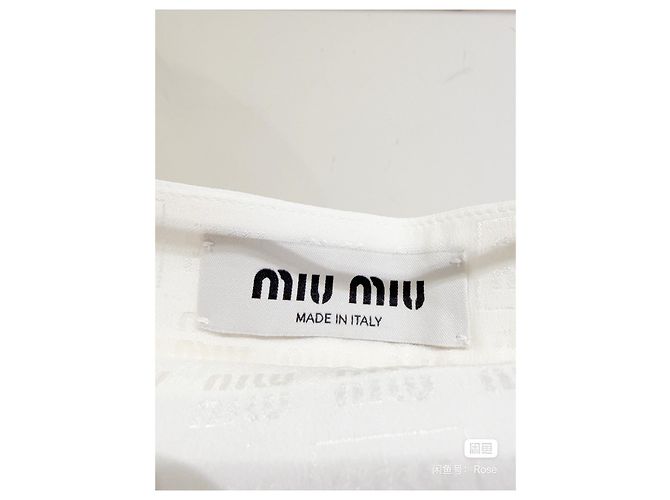 Miu Miu Rock aus Wolle mit Logo Jacquard Weiß Mehrfarben - Ansicht 4