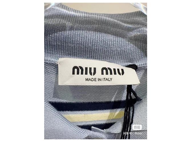 Polo Miu Miu in cotone blu Multicolore - vista 2