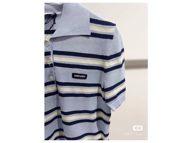 Polo Miu Miu in cotone blu Multicolore - vista 3