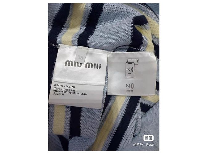 Polo Miu Miu in cotone blu Multicolore - vista 5