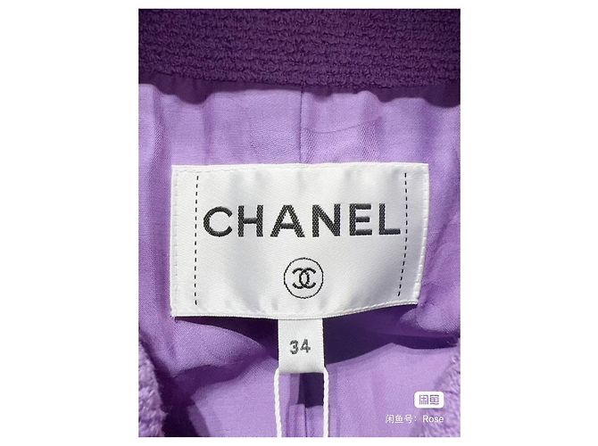 Chaqueta Chanel de tweed morado talla 34 Multicolor - vista 4