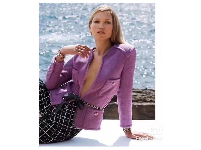 Chaqueta Chanel de tweed morado talla 34 Multicolor - vista 7