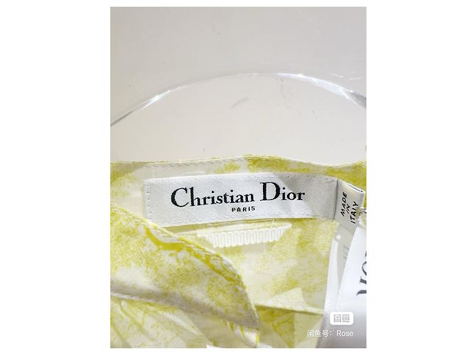 Autre Marque Vestido Dior de seda amarillo Multicolor - vista 2