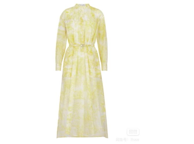 Autre Marque Vestido Dior de seda amarillo Multicolor - vista 7