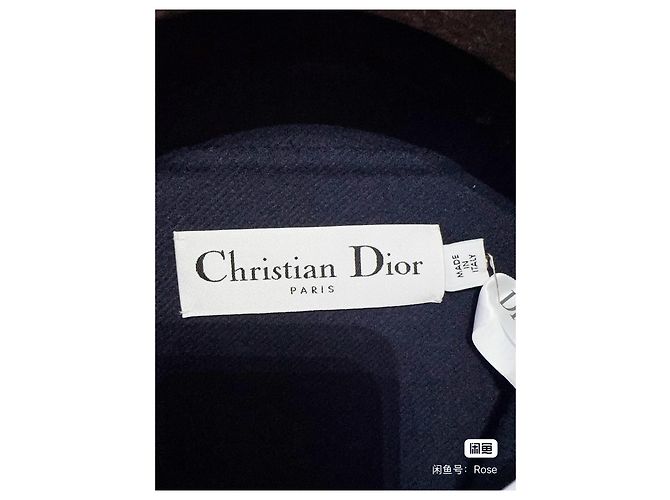 Autre Marque Giacca Dior in lana blu navy con colletto alla marinara taglia 36 Multicolore - vista 5
