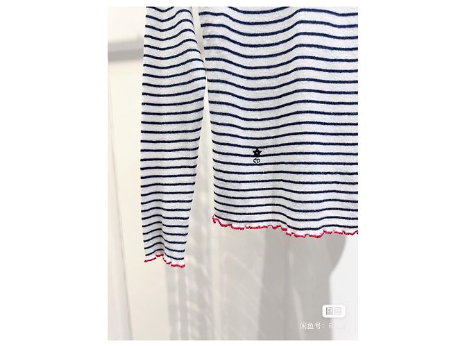 Autre Marque Dior Oberteil Navy aus Baumwolle mit Sternknopf Mehrfarben - Ansicht 2