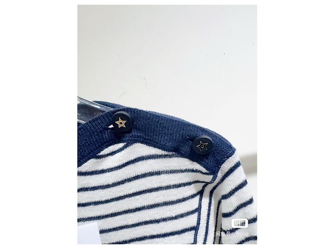 Autre Marque Dior Oberteil Navy aus Baumwolle mit Sternknopf Mehrfarben - Ansicht 4