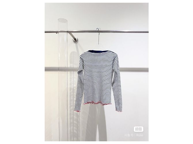 Autre Marque Dior Oberteil Navy aus Baumwolle mit Sternknopf Mehrfarben - Ansicht 5