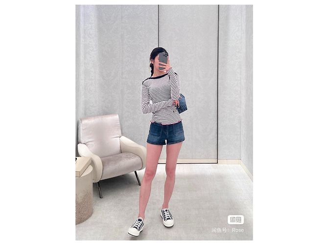 Autre Marque Dior Oberteil Navy aus Baumwolle mit Sternknopf Mehrfarben - Ansicht 7