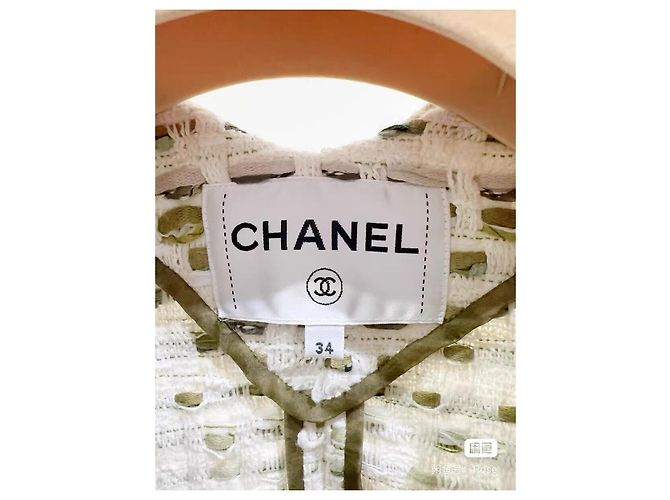 Abrigo Chanel de Tweed Beige Talla 34 Multicolor - vista 2