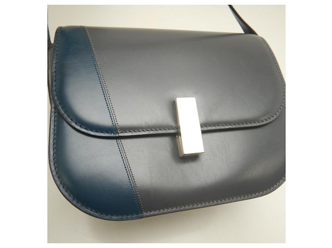 Bolso bandolera Iside Valextra Castaño Azul marino - vista 10