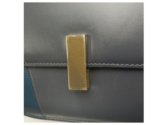 Bolso bandolera Iside Valextra Castaño Azul marino - vista 14