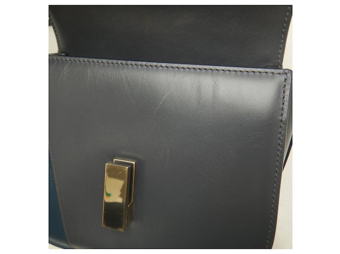 Bolso bandolera Iside Valextra Castaño Azul marino - vista 18
