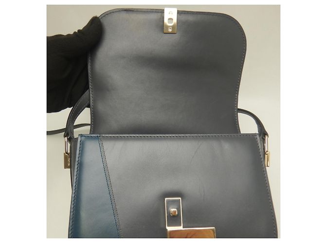 Bolso bandolera Iside Valextra Castaño Azul marino - vista 5