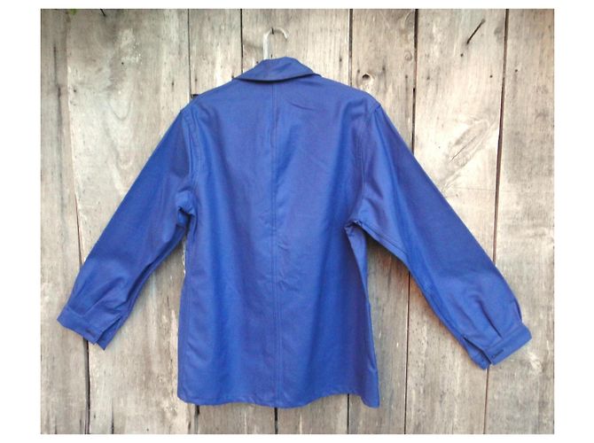 Autre Marque Giacca da lavoro in cotone blu - vista 3