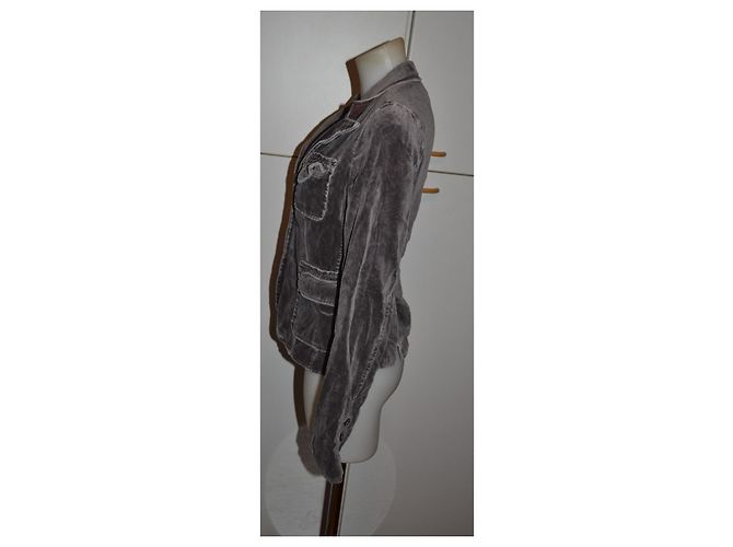 Giacca Pinko velluto grigio - vista 3