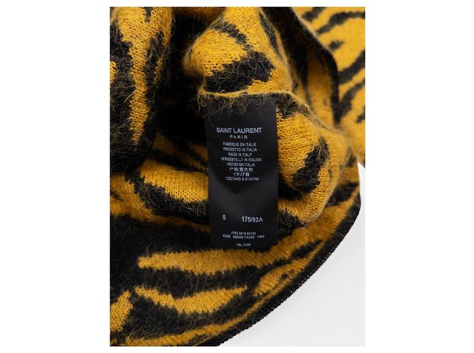 Autre Marque Strickpullover mit verschwommenem Tigerstreifenmuster von Saint Laurent AW19 Gelb - Ansicht 4