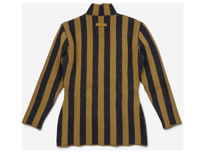 Gestreifter Nummer 2 Wrestler Rollkragenpullover 'Russischer Konstruktivismus' Jean Paul Gaultier AW86 Grau - Ansicht 2