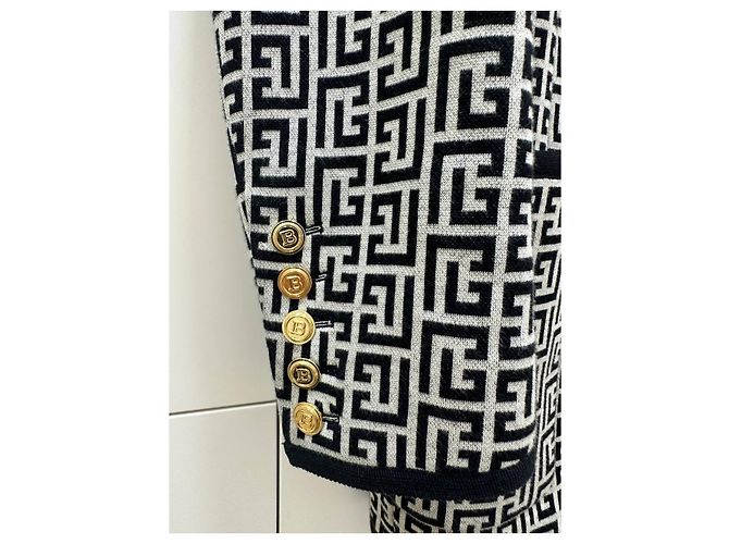 Blazer Balmain PB Labyrinth Monogram Sz.36 Usato - vista 2