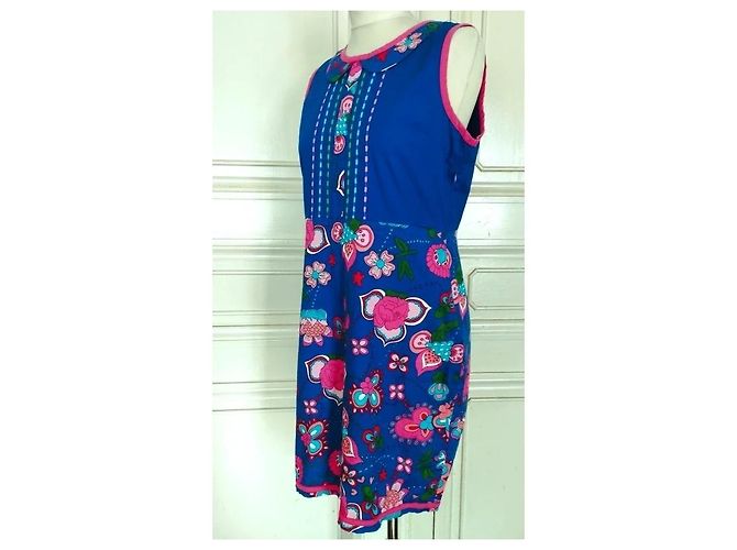 Autre Marque Rosalita Mc Gee Vestido Preppy de Algodón Floral Azul Multicolor - vista 8