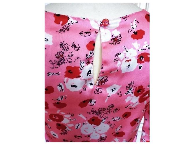 Autre Marque Compania Fantastica Abito Corto Floreale Rosa Bianco Rosso - vista 11
