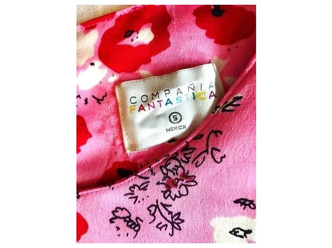 Autre Marque Compania Fantastica Abito Corto Floreale Rosa Bianco Rosso - vista 17