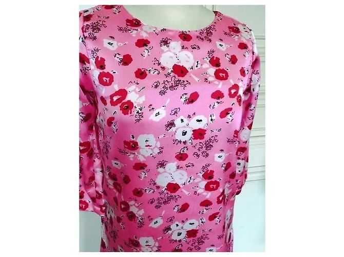 Autre Marque Compania Fantastica Abito Corto Floreale Rosa Bianco Rosso - vista 8