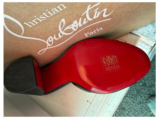 Christian Louboutin Sandali Mules in Pelle Nera Nero - vista 5