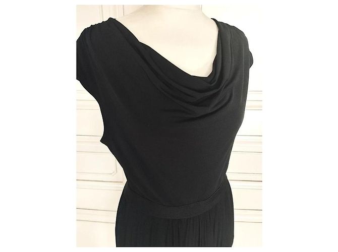 Alain Manoukian Manoukian Drapiertes Preppy Abendkleid Schwarz Weiß - Ansicht 2