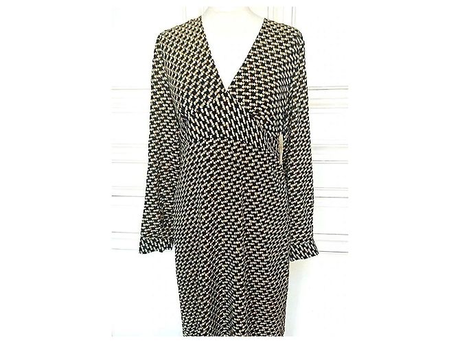 Autre Marque See U Soon Gemustertes Maxi Kleid Braun Schwarz Weiß Golden - Ansicht 10