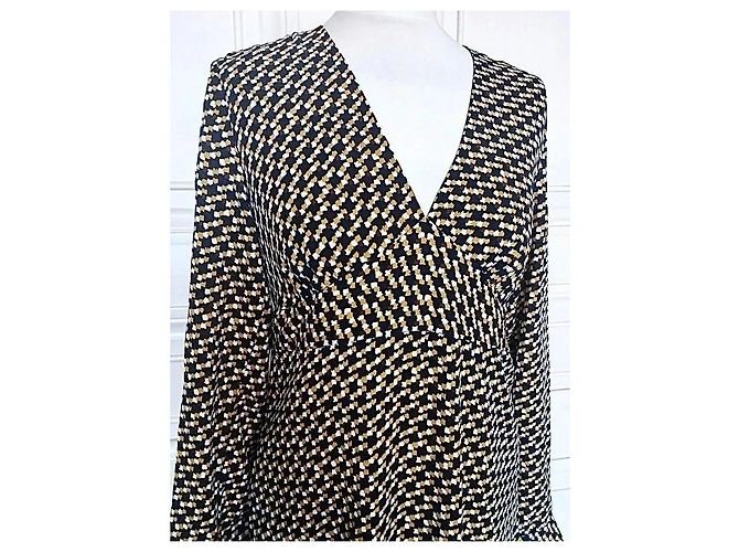 Autre Marque See U Soon Gemustertes Maxi Kleid Braun Schwarz Weiß Golden - Ansicht 12