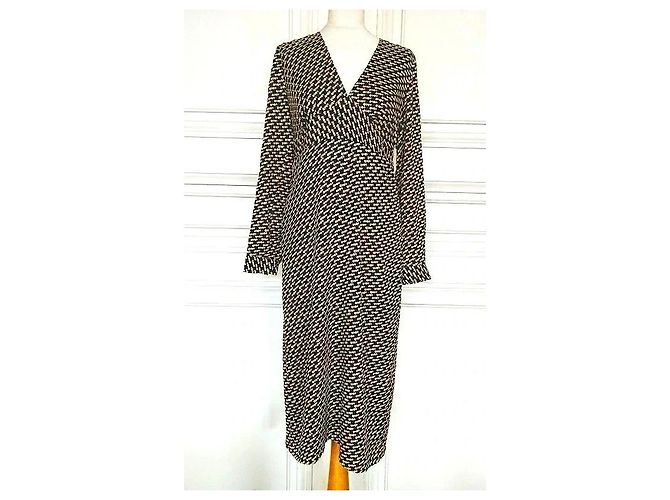Autre Marque See U Soon Gemustertes Maxi Kleid Braun Schwarz Weiß Golden - Ansicht 13