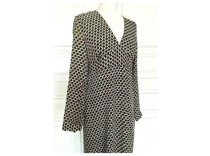 Autre Marque See U Soon Gemustertes Maxi Kleid Braun Schwarz Weiß Golden - Ansicht 20