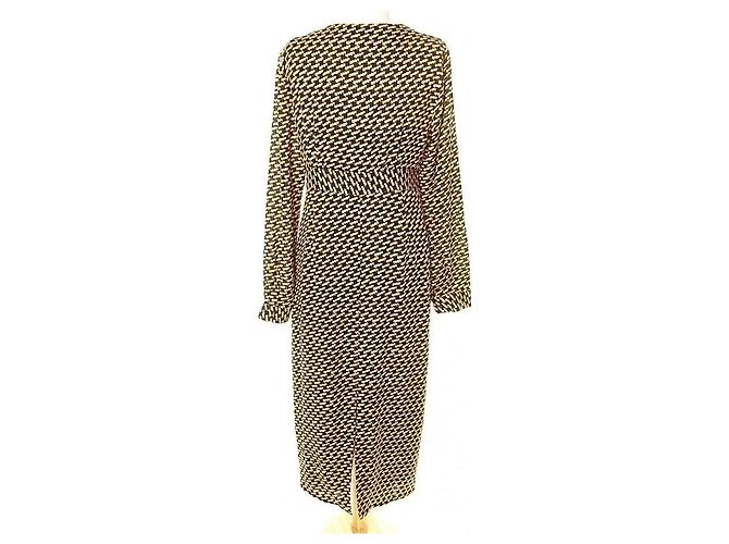 Autre Marque See U Soon Gemustertes Maxi Kleid Braun Schwarz Weiß Golden - Ansicht 4
