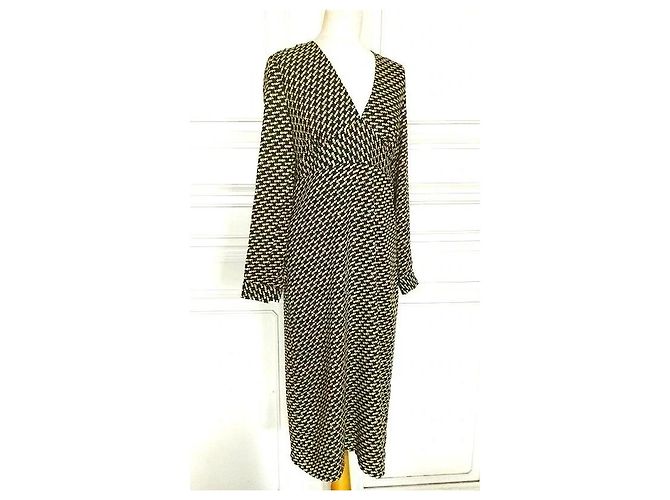Autre Marque See U Soon Gemustertes Maxi Kleid Braun Schwarz Weiß Golden - Ansicht 8