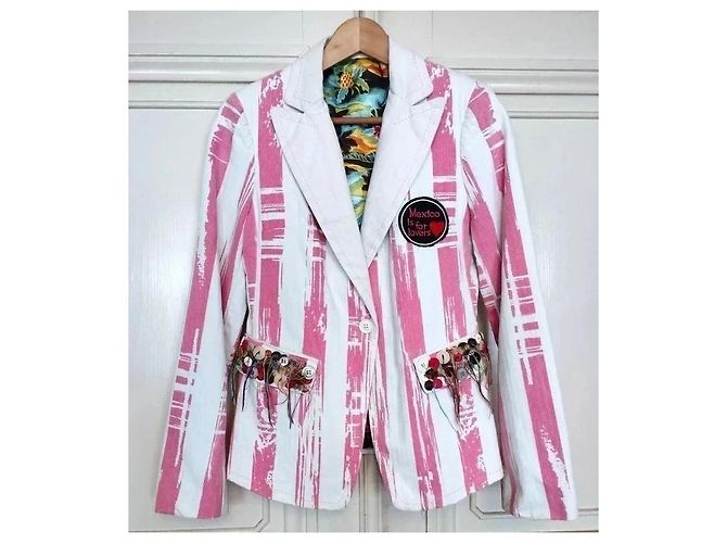 Autre Marque Ringspun Elvis Las Vegas Collector Wendbare Jacke Rosa Pink Weiß Mehrfarben - Ansicht 19