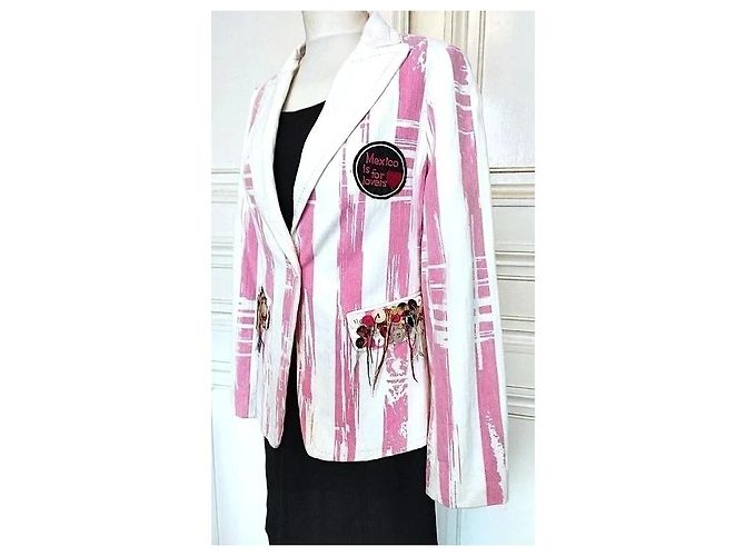 Autre Marque Ringspun Elvis Las Vegas Collector Wendbare Jacke Rosa Pink Weiß Mehrfarben - Ansicht 4