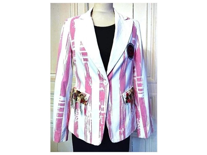 Autre Marque Ringspun Elvis Las Vegas Collector Wendbare Jacke Rosa Pink Weiß Mehrfarben - Ansicht 8