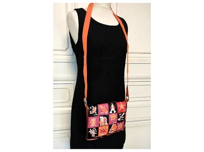 Autre Marque Jean Charles de Castelbajac Borsa a Tracolla Mission Mars Collector Nero Rosa Rosso Multicolore Arancione - vista 19