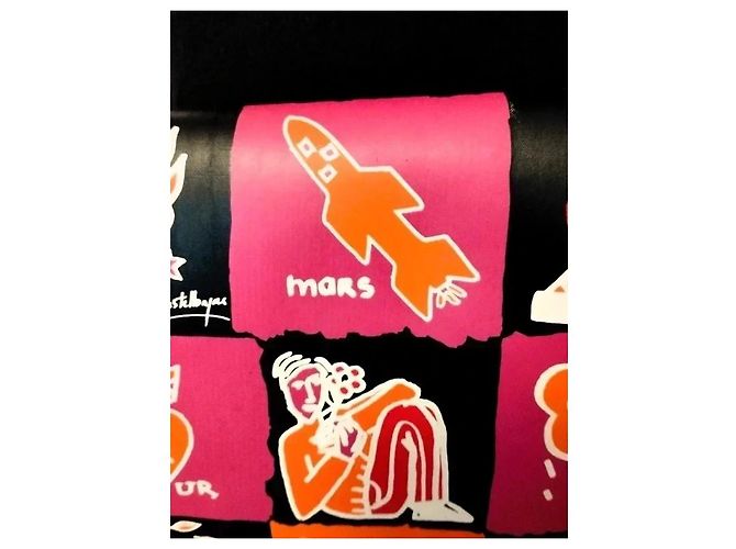 Autre Marque Jean Charles de Castelbajac Borsa a Tracolla Mission Mars Collector Nero Rosa Rosso Multicolore Arancione - vista 4