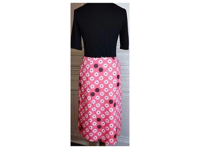 Johnnie Boden Boden Saia Midi Rosa de Flores e Bolinhas Marrom Branco - vista 13
