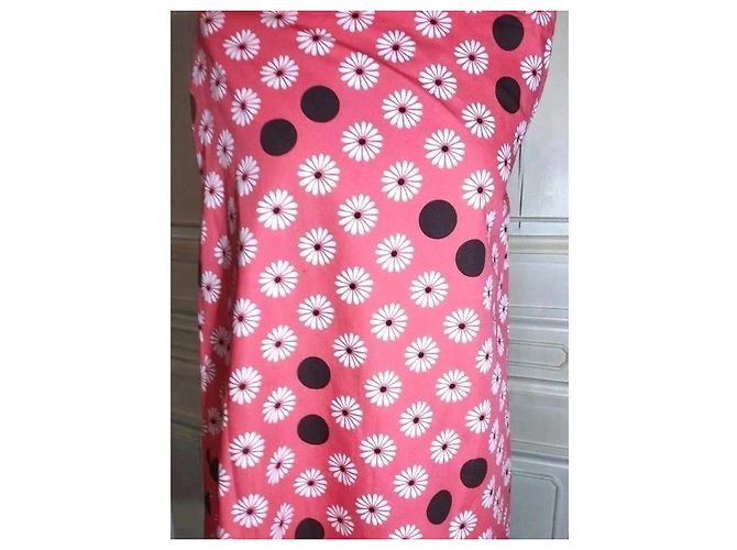 Johnnie Boden Boden Saia Midi Rosa de Flores e Bolinhas Marrom Branco - vista 14