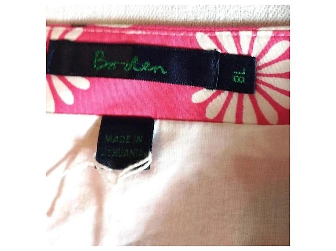 Johnnie Boden Boden Saia Midi Rosa de Flores e Bolinhas Marrom Branco - vista 3