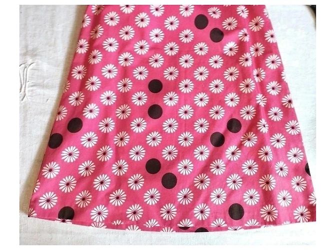 Johnnie Boden Boden Saia Midi Rosa de Flores e Bolinhas Marrom Branco - vista 5