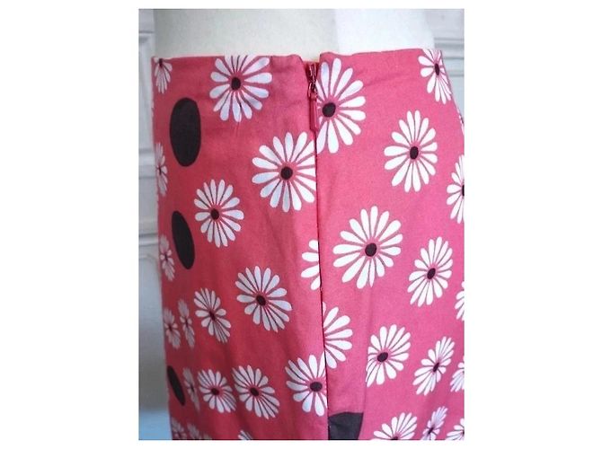 Johnnie Boden Boden Saia Midi Rosa de Flores e Bolinhas Marrom Branco - vista 7