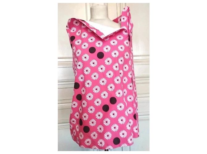 Johnnie Boden Boden Saia Midi Rosa de Flores e Bolinhas Marrom Branco - vista 8
